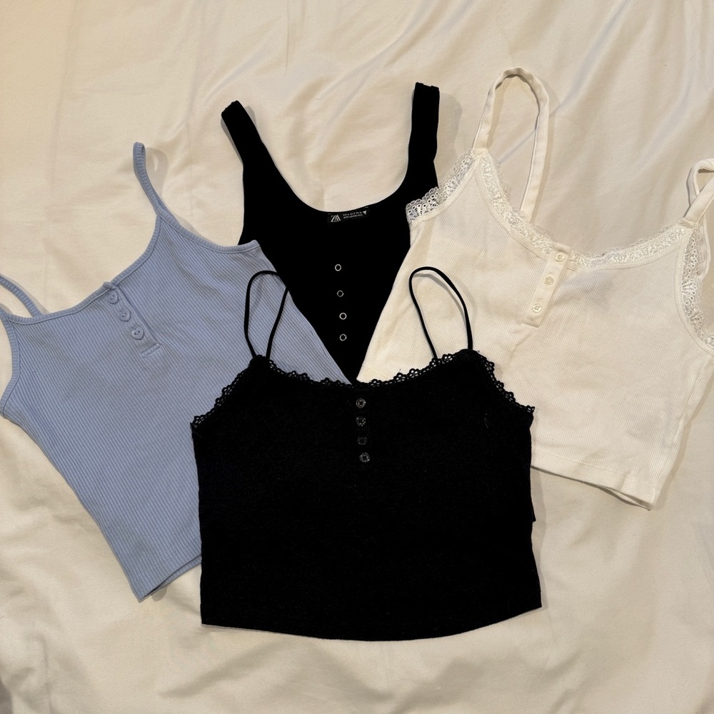 Henley Crop Tank Top Bundle